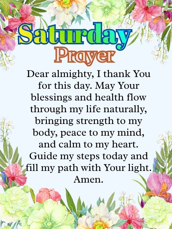 Saturday Blessings Prayer