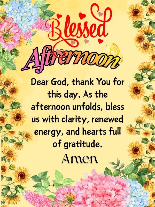 Afternoon prayer and blessings